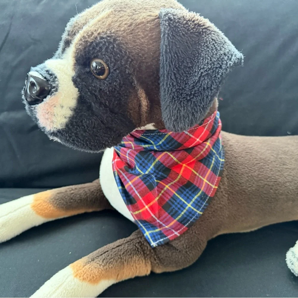Blue and Red Plaid Dog Bandanna